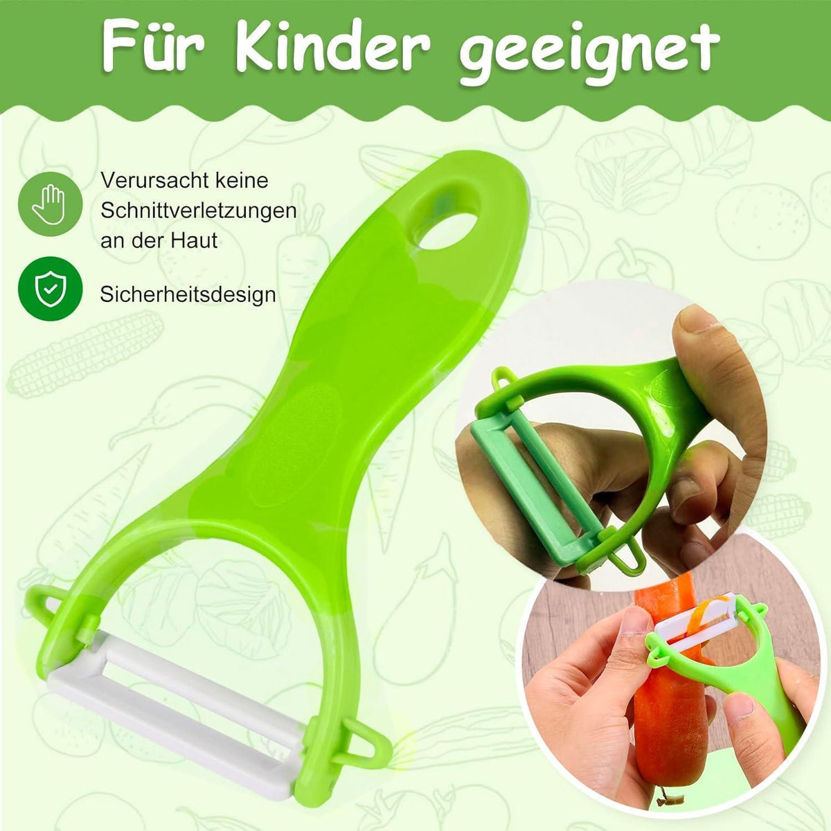 Montessori Schälermesser Set für Kinder – 8-teilig & Sicher