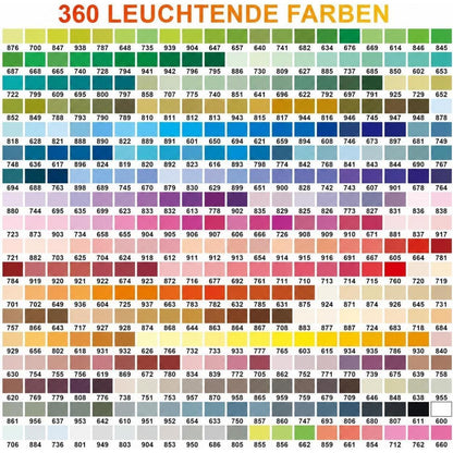 360 Acrylstifte Set für Steine, wasserfest & im Koffer