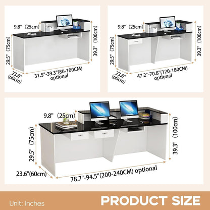 Moderne Empfangstheke Schwarz 200x60x100cm – Rezeptionstresen
