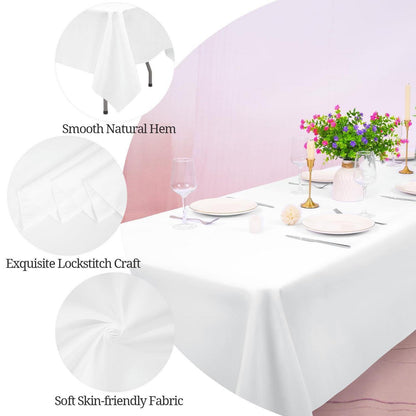 Weißes Tischläufer-Set 10er-Pack 153x260 cm | Rechteckig & Vielseitig