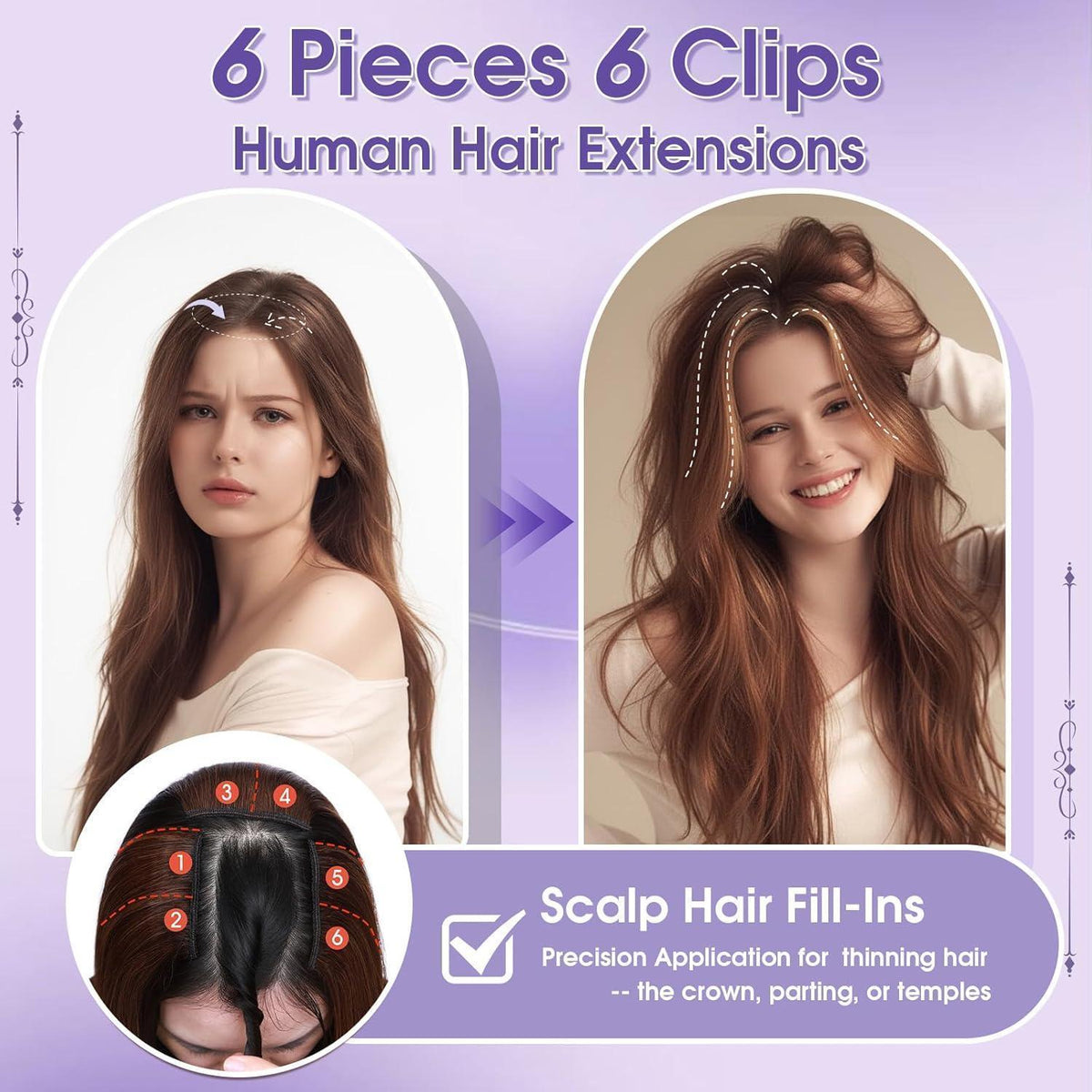 Echthaar Haarverlängerung Balayage Dunkelbraun/Hellbraun 55cm
