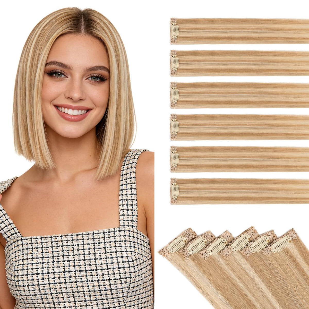 Echthaar Haarverlängerung Balayage Clip-in #12/613 Blond