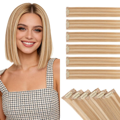Echthaar Haarverlängerung Balayage Clip-in #12/613 Blond