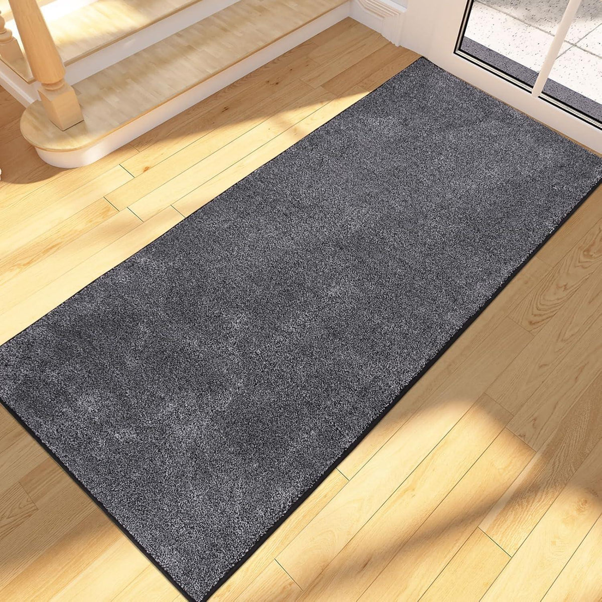 Läufer Teppich 60x210 cm dunkelgrau – Schmutzfangmatte Innen