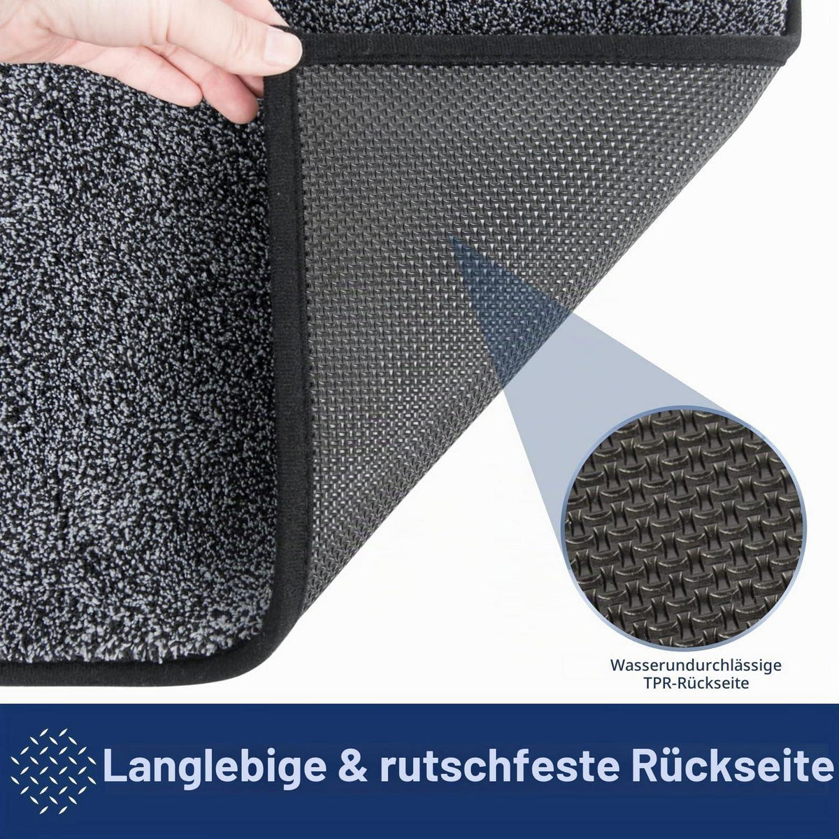 Läufer Teppich 60x210 cm dunkelgrau – Schmutzfangmatte Innen