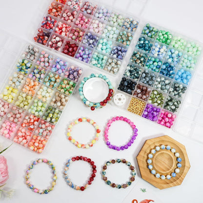 1560 Glasperlen Set 8mm – Buntes DIY Schmuck Zubehör