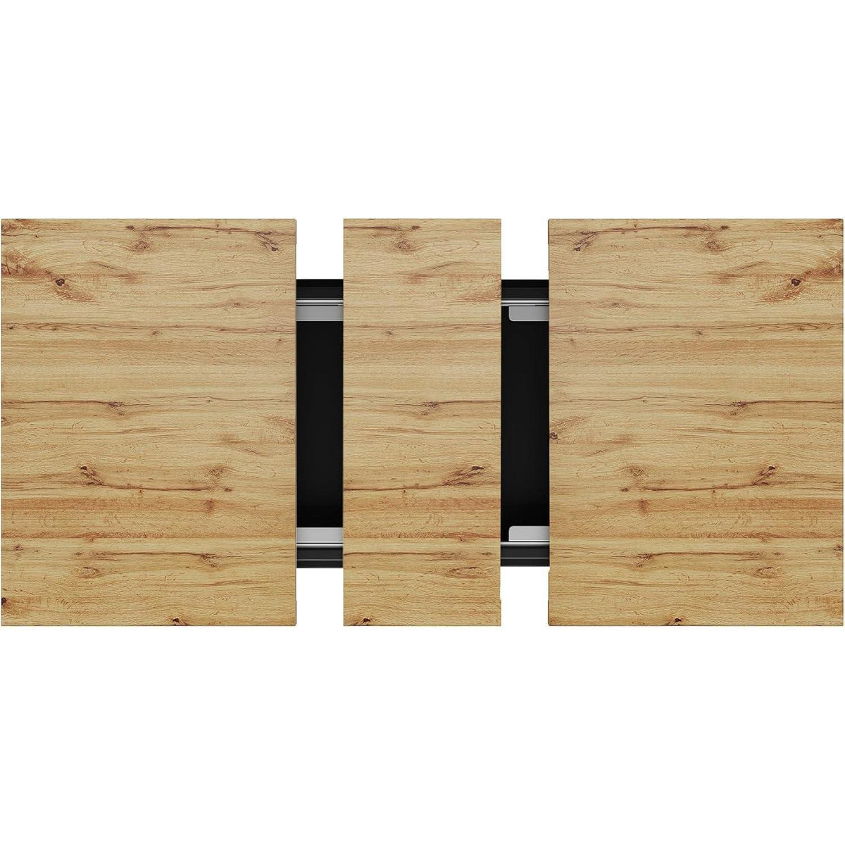 Ausziehbarer Esstisch mit Schubladen – Esszimmer Küchentisch Holz Schwarz