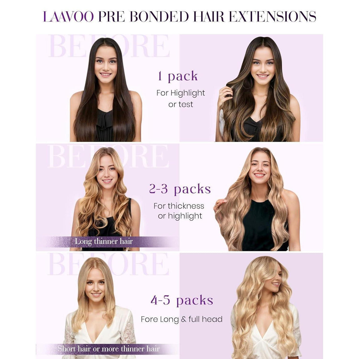 Echthaar Tressen Braun Balayage 55cm - 100g Weft