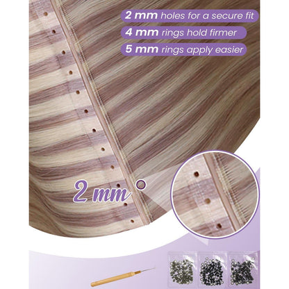 Echthaar Tressen Set Aschblond – Unsichtbare Weft Extensions 40cm