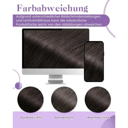 Dunkelbraune Echthaar Tressen 60cm – Unsichtbare Weft Extensions