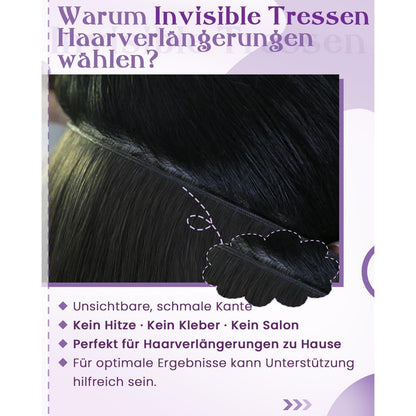 Echthaar Tressen Platinblond 50cm – Remy Weft Extensions