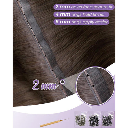 Echthaar Tressen Braun 55cm – Sew-in Weft Extensions