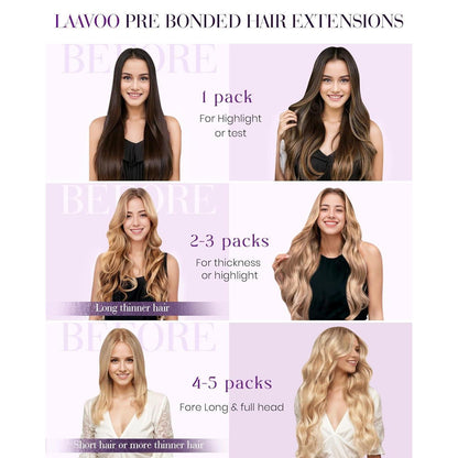 Echthaar Tressen Braun 60cm - Weft Extensions zum Einnähen