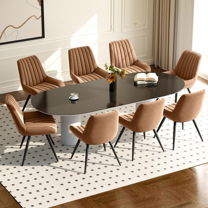 Esszimmerstühle 8er Set | Braun | Polsterstühle mit Sitzkissen