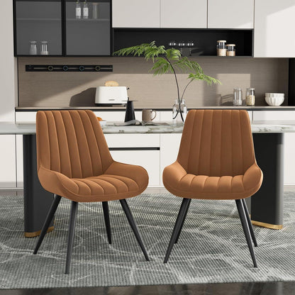 Esszimmerstühle 8er Set | Braun | Polsterstühle mit Sitzkissen