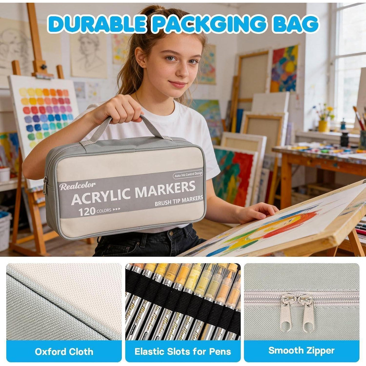168 Acryl-Malstifte Set mit Pinselspitze – Vielseitig & Geschenkidee