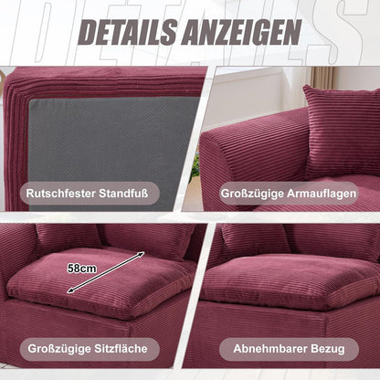 Compressed Cordstoff Sofa – Einzelsitzer & Zweisitzer