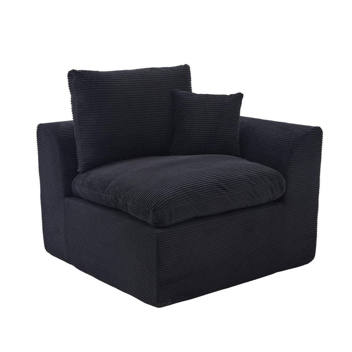 Compressed Cordstoff Sofa Schwarz – Flexibel als 1er oder 2er