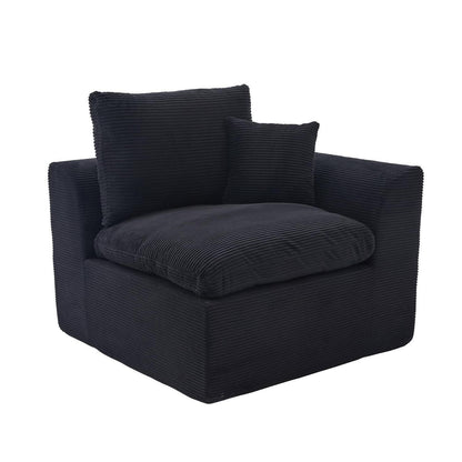 Compressed Cordstoff Sofa Schwarz – Flexibel als 1er oder 2er
