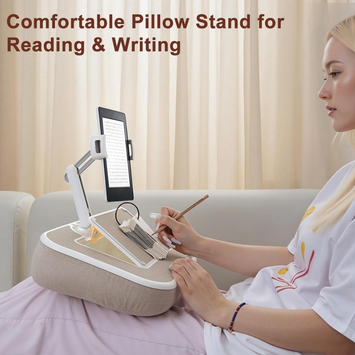 Kindle Tablet Halter Kissen 360° Verstellbar mit Snackschale