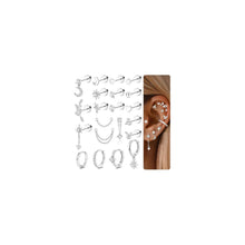 Helix Piercing Set | 21tlg. Ohrringe aus Chirurgenstahl & Gold