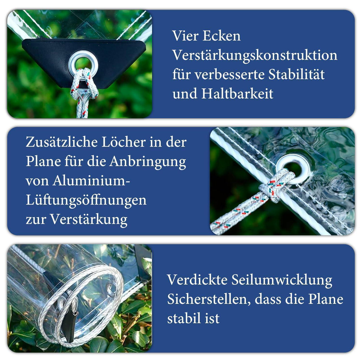 Transparente Plane 3x2m mit Ösen – Wasserdicht & Reißfest