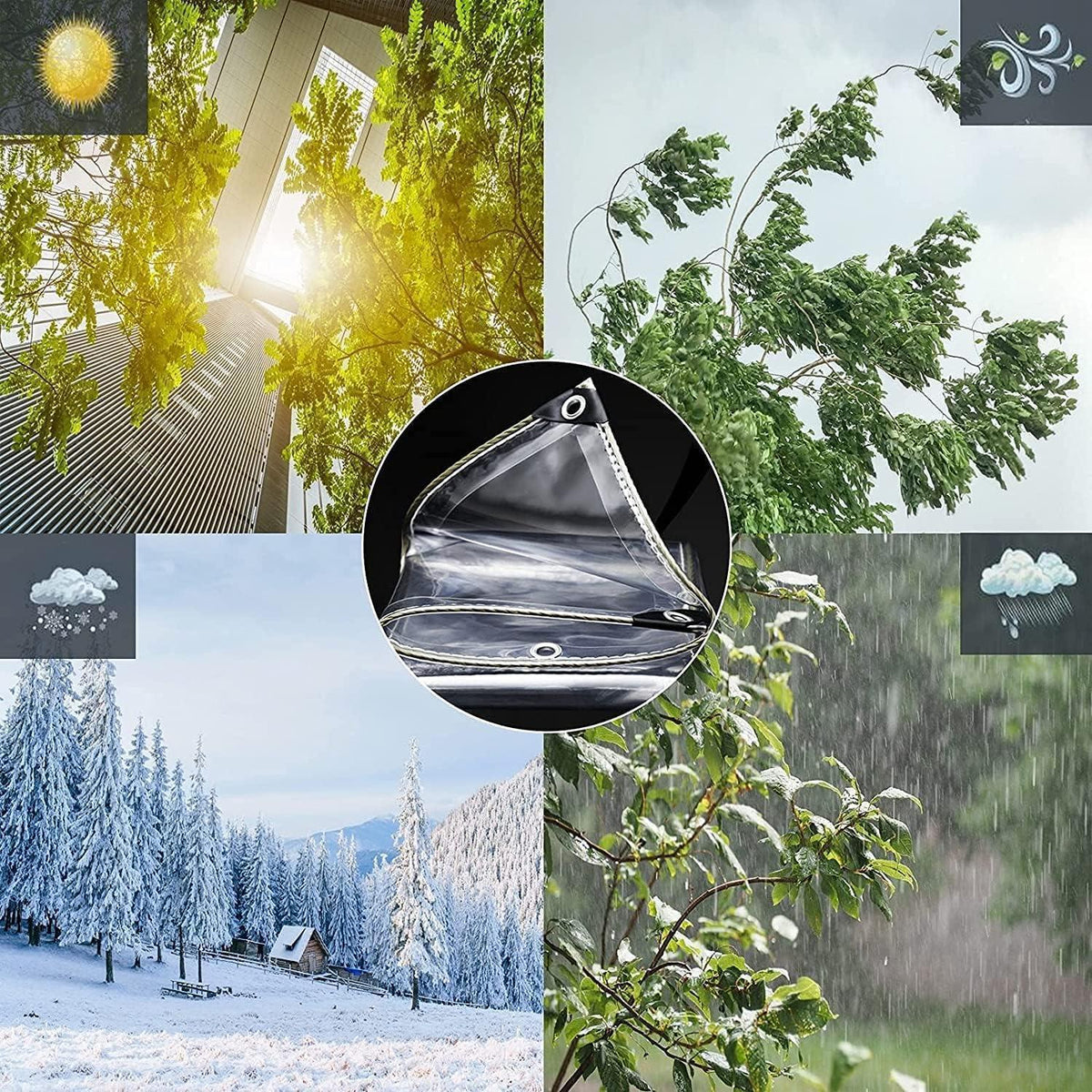 Transparente Plane 3x2m mit Ösen – Wasserdicht & Reißfest