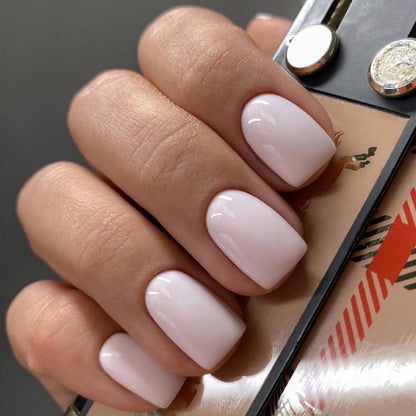 Künstliche Nägel Weiß French Tip Kurz Eckig 24 Stück