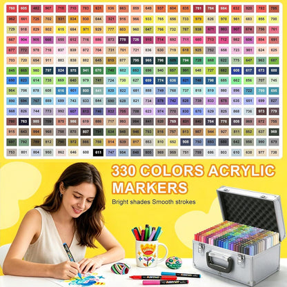 Acrylstifte Set 330 Farben – Wasserfest für Stein, Holz & mehr