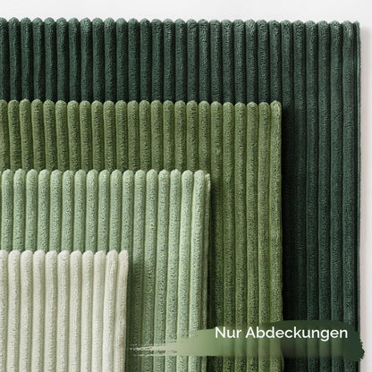 Kordsamt Kissenbezug 60x60 cm, 4er Set – Waldgrün