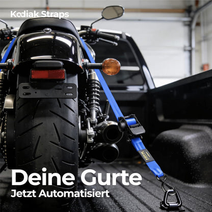 Spanngurte Automatik 3m mit S-Haken | 1360KG | 4 Stück Blau