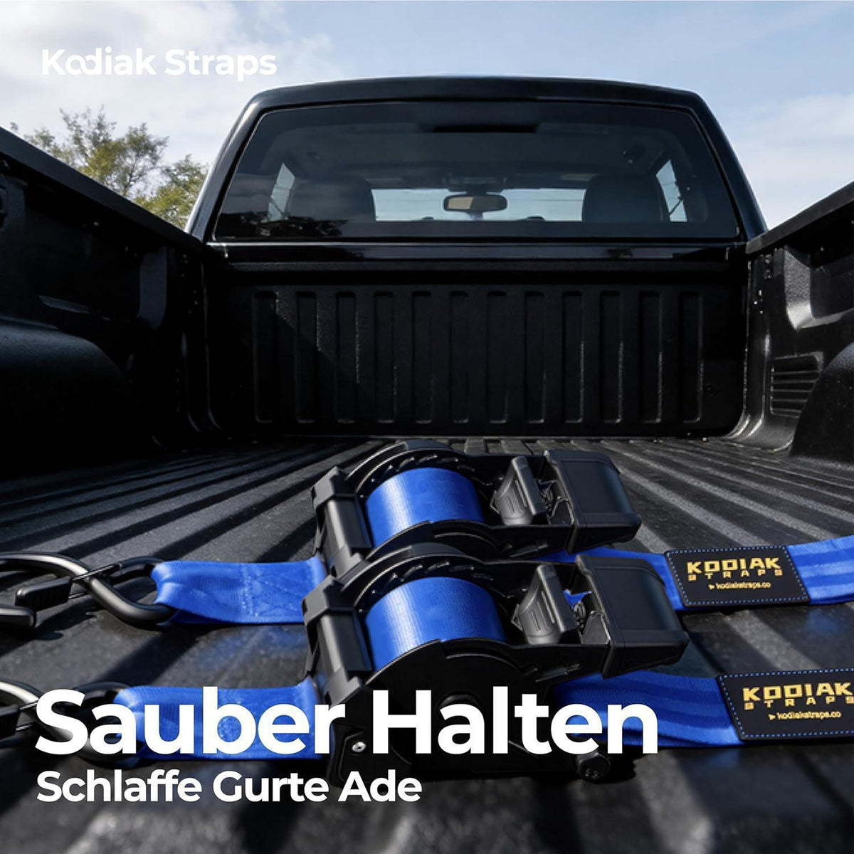 Spanngurte Automatik 3m mit S-Haken | 1360KG | 4 Stück Blau