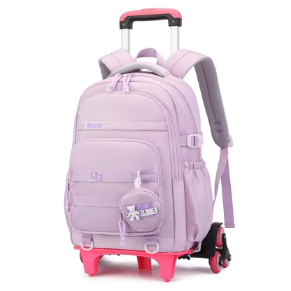 Schultrolley Mädchen mit Rollen & Laptopfach Lila