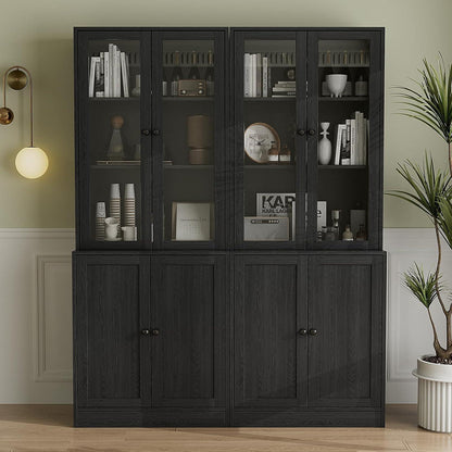 5-stöckiges Bücherregal mit Glastüren – 180cm Vitrine