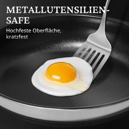 Edelstahl Pfannenset 2-teilig 24+28cm – Antihaft & Spülmaschinengeeignet