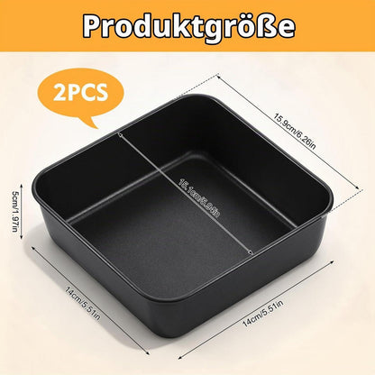 Quadratische Auflaufform Edelstahl Antihaft 16x16cm