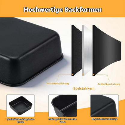 Quadratische Auflaufform Edelstahl Antihaft 16x16cm