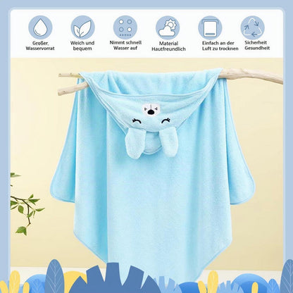 Kapuzenhandtuch Baby Korallenfleece Blauwielpen Design 80x80 cm