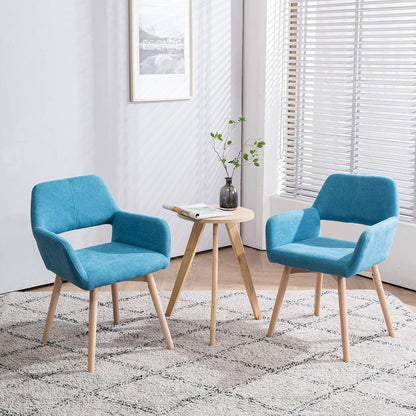 Mid-Century Modern Sessel blaugrün mit Holzbeinen