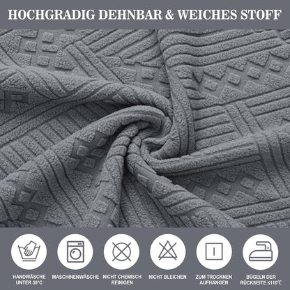 Jacquard Stuhlhussen Set Grau – Elastische Sitzbezüge für Stühle