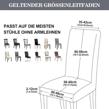 Jacquard Stuhlhussen Set Grau – Elastische Sitzbezüge für Stühle