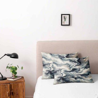 Marmor Bettwäsche Set 135x200 cm, 4-teilig, Weiß Grau Mikrofaser