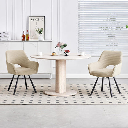 Drehbarer Esszimmerstuhl Set (4x) – Beige, Modern & Komfortabel