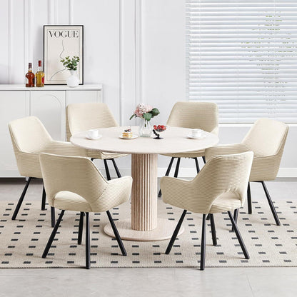 Drehbarer Esszimmerstuhl Set (4x) – Beige, Modern & Komfortabel