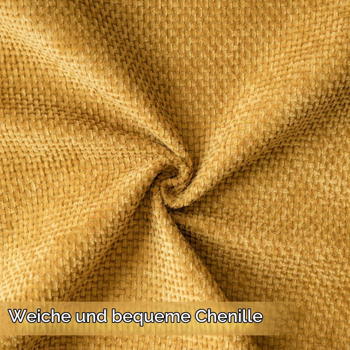 Gelber Chenille Kissenbezug 2er Set 30x50 cm