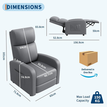 Relaxsessel mit Liegefunktion – Grau