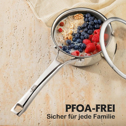 10-teiliges Edelstahl Topfset mit Antihaftbeschichtung