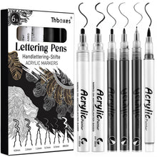 Acrylmarker Set Schwarz – 6 Stifte, Vielseitig & Schnelltrocknend