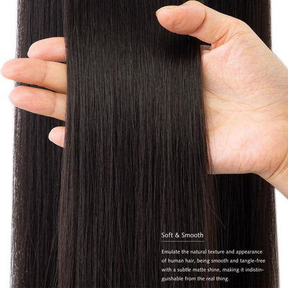 2 teiliges Clip-in Haarverlängerung Set, Naturbraun 20cm