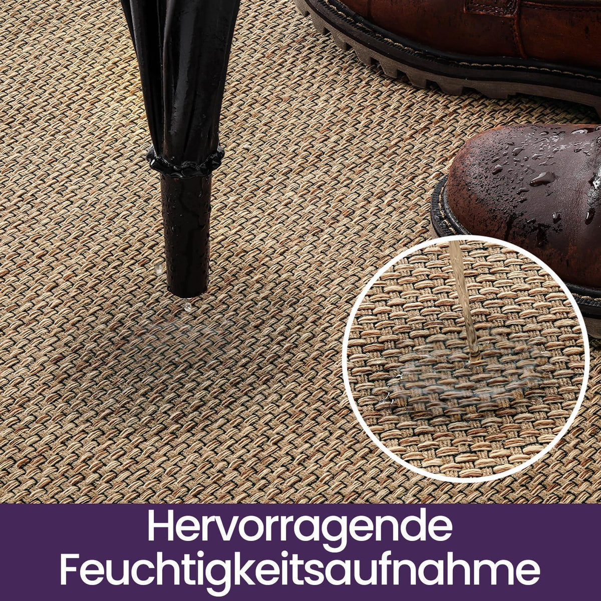 Fußmatte Innen rutschfest 90x140 cm – Saugstark & Beige